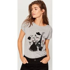 Koszulka oversize - Jasny szar. Szare t-shirty damskie marki Mohito, l. Za 59,99 zł.