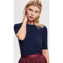 Sweter z krótkim rękawem - Granatowy. Niebieskie swetry klasyczne damskie marki Reserved, s. Za 49,99 zł.