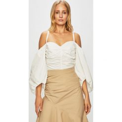 Pinko - Bluzka. Czarne bluzki damskie Pinko, bez wzorów, z elastanu, z włoskim kołnierzykiem, bez rękawów. W wyprzedaży za 569,90 zł.