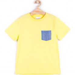 Koszulka. Żółte t-shirty chłopięce marki BASIC BOY, z bawełny, z długim rękawem. Za 24,90 zł.