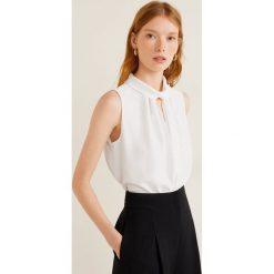 Mango - Top. Białe bluzki damskie marki Mango, xl, z poliesteru, eleganckie, z okrągłym kołnierzem, bez rękawów. Za 119,90 zł.