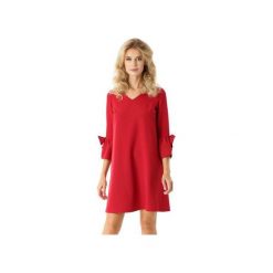Sukienka trapezowa Melody malinowa ED022-1. Różowe sukienki damskie marki Ella dora, xxl, bez wzorów, z poliesteru, eleganckie, bez kołnierzyka, bez rękawów, trapezowe. Za 219,00 zł.