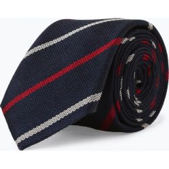 Finshley & Harding London - Męski krawat z dodatkiem jedwabiu i spinką do krawata, niebieski. Niebieskie krawaty męskie marki Finshley & Harding London, w prążki. Za 129,95 zł.
