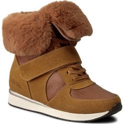 Buty zimowe damskie: Botki BIG STAR – Y274274 Camel