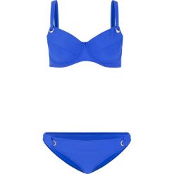 Bikini na fiszbinach z efektem minimizer (2 części) bonprix niebieski. Niebieskie stroje kąpielowe damskie bonprix, bez wzorów. Za 89,99 zł.