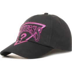 Czapka z daszkiem GUESS - W0YZ47 WA280 JBLK. Czarne czapki damskie Guess, z aplikacjami, z bawełny. Za 119,00 zł.