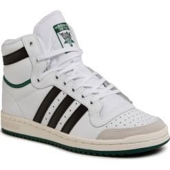 Buty adidas - Top Ten Hi EF6364 Ftwwht/Cblack/Cgreen. Białe półbuty męskie Adidas, na co dzień, bez wzorów, z zamszu, bez zapięcia. Za 379,00 zł.