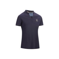 Koszulka polo jeździecka 500 Mesh damska. Niebieskie koszulki damskie marki FOUGANZA, na lato, bez wzorów, z elastanu, bez rękawów. Za 59,99 zł.