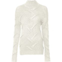 Sweter w warkocze bonprix biel wełny. Białe swetry klasyczne damskie bonprix, z dzianiny. Za 99,99 zł.