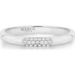 Złoty Pierścionek - złoto 585, Diament 0,07ct. Żółte pierścionki damskie W.KRUK, z diamentem, złote. Za 1390,00 zł.