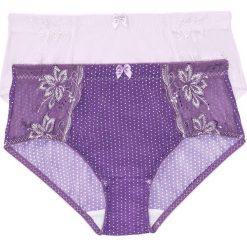Figi wyszczuplające (2 pary) bonprix fioletowy - jasna orchidea w kropki + jasna orchidea. Fioletowe majtki damskie wyszczuplające bonprix, bez wzorów. Za 45,98 zł.