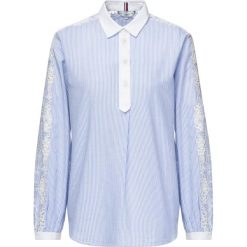 Koszula TOMMY HILFIGER WW0WW2543. Niebieskie bluzki damskie TOMMY HILFIGER, bez wzorów, bez kołnierzyka, bez rękawów. W wyprzedaży za 259,00 zł.