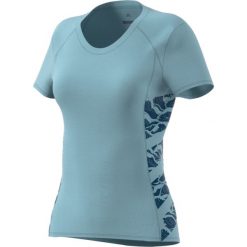 Koszulka adidas Supernova Cru Tee W Niebiesko-Stalowy. Szare bluzki sportowe damskie marki Adidas, bez wzorów, z materiału, bez kołnierzyka, z krótkim rękawem, krótkie, bez kaptura, do biegania, climalite (adidas). Za 169,99 zł.