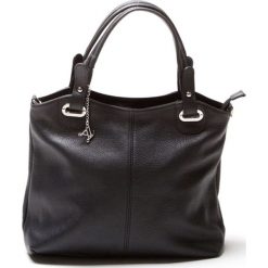 Torebki klasyczne damskie: Skórzana torebka w kolorze czarnym – 39 x 28 x 13 cm