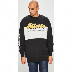 Ellesse - Bluza. Czarne bluzy męskie Ellesse, m, z nadrukiem, z bawełny, z kapturem, bez rękawów, bez kaptura. W wyprzedaży za 159,90 zł.