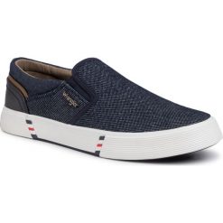 Tenisówki WRANGLER - Monument Slip On WM01002A Blue Japan 559. Niebieskie półbuty męskie Wrangler, na co dzień, bez wzorów, z gumy, klasyczne, bez zapięcia. Za 249,00 zł.