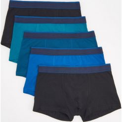 Bokserki 5 pack - Turkusowy. Niebieskie bokserki męskie Reserved, bez wzorów. Za 89,99 zł.