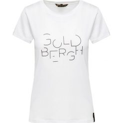 T-shirt GOLDBERGH MICHELLE. Białe bluzki damskie Goldbergh, z nadrukiem, z tkaniny, z okrągłym kołnierzem. Za 260,00 zł.
