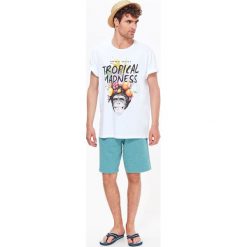T-shirt męski z nadrukiem. Białe t-shirty męskie Top Secret, na zimę, xxl, z nadrukiem, z bawełny, z okrągłym kołnierzem. W wyprzedaży za 19,99 zł.