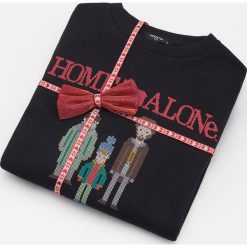 Bluza Kevin sam w domu - Czarny. Czarne bluzy damskie Reserved, s, bez wzorów, bez rękawów, bez kaptura. Za 89,99 zł.