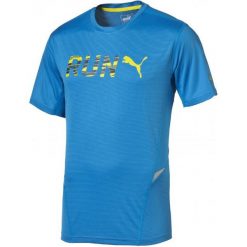 Puma Koszulka Sportowa Run S S Tee L. Niebieskie koszulki męskie Puma, s, bez wzorów, z materiału, bez kołnierzyka, bez rękawów, do biegania. W wyprzedaży za 84,00 zł.