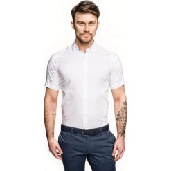 Koszula bexley 2488/1 krótki rękaw custom fit biały. Białe koszule męskie marki Recman, m, bez wzorów, bez kołnierzyka, z krótkim rękawem. Za 89,99 zł.