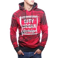 Bluza męska z kapturem czerwona Recea. Czerwone bluzy męskie Recea, xl, bez wzorów, z bawełny, z kapturem, bez rękawów, z kapturem. Za 59,90 zł.