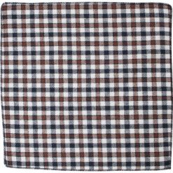 Granatowo-Brązowa Elegancka Męska Poszetka -ALTIES- w Kratkę POSZALTTANIA0319. Niebieskie poszetki męskie Alties, w kratkę, z materiału, eleganckie. Za 16,90 zł.