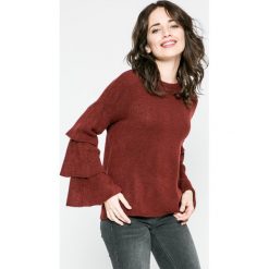 Only - Sweter Flower. Brązowe swetry klasyczne damskie ONLY, l, z dzianiny, z okrągłym kołnierzem. W wyprzedaży za 59,90 zł.