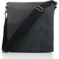CZARNA TORBA MĘSKA HAROLD`S MESSENGER. Czarne torby męskie na ramię marki Harold's, w paski, ze skóry, na ramię, duże. Za 119,90 zł.