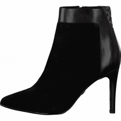 Tamaris botki damskie 25305 37 czarne. Czarne botki damskie Tamaris, bez obcasa, na szpilce, bez zapięcia. Za 429,90 zł.