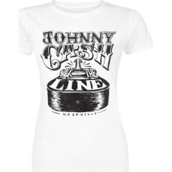 Johnny Cash Walk The Line Koszulka damska biały. Białe koszulki damskie marki Johnny Cash, l, z nadrukiem, z okrągłym kołnierzem. Za 74,90 zł.