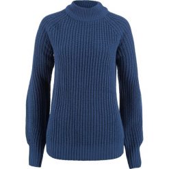 Swetry klasyczne damskie: Sweter ze stójką bonprix kobaltowy