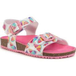 Sandały AGATHA RUIZ DE LA PRADA - 202986 D A-Blanco Y Mandarinas. Białe sandały dziewczęce Agatha Ruiz de la Prada, ze skóry ekologicznej, bez zapięcia. Za 179,00 zł.