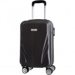Walizka w kolorze czarnym - 34 l. Czarne walizki marki Platinium, z materiału. W wyprzedaży za 179,95 zł.