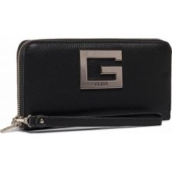 Duży Portfel Damski GUESS - Brightside (JG) Slg SWJG75 80460 BLACK. Czarne portfele damskie Guess, z aplikacjami, ze skóry ekologicznej. W wyprzedaży za 229,00 zł.