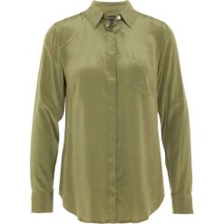 J.CREW BUTTON UP Koszula frosty olive. Zielone tuniki damskie marki J.CREW, bez wzorów, z jedwabiu, bez kołnierzyka, bez rękawów. Za 509,00 zł.