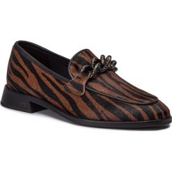 Lordsy SCOTCH & SODA - Loel 19771027 Zebra Brown Optics S454. Pomarańczowe półbuty damskie Scotch & Soda, ze skóry, bez obcasa, na obcasie. W wyprzedaży za 549,00 zł.