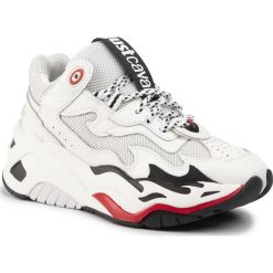 Sneakersy JUST CAVALLI - S09WS0074 100. Białe półbuty damskie Just Cavalli, na co dzień, bez wzorów, ze skóry ekologicznej, bez obcasa, na płaskiej podeszwie, bez zapięcia. Za 1399,00 zł.