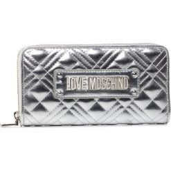 Duży Portfel Damski LOVE MOSCHINO - JC5620PP0AKA0902 Argento. Szare portfele damskie Love Moschino, bez wzorów, ze skóry ekologicznej. Za 449,00 zł.