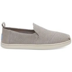Toms Kobiety Slip-On Mżawka Szary Metaliczny Juty Dekonstrukcji Alpargata (Rozmiar 38). Szare trampki damskie slip on marki Toms. W wyprzedaży za 202,00 zł.
