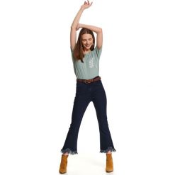 T-shirt damski z kieszonką. Zielone t-shirty damskie Top Secret, bez wzorów, z bawełny, bez kołnierzyka. W wyprzedaży za 19,99 zł.
