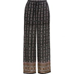 Spodnie z szyfonu bonprix czarny z nadrukiem. Spodnie damskie bonprix. Za 89,99 zł.