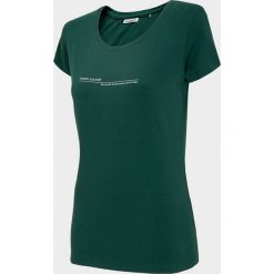 T-shirt damski TSD607 - ciemna zieleń - Outhorn. Żółte koszulki damskie Outhorn. W wyprzedaży za 24,99 zł.