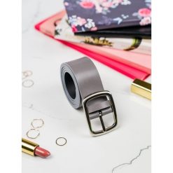 Pasek damski skórzany Rovicky PDR-4 szary - szary. Szare paski damskie ROVICKY, w paski, ze skóry, klasyczne. Za 34,99 zł.