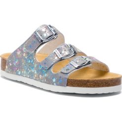 Klapki DR. BRINKMANN - 500274 D Silber 92. Szare klapki damskie Dr. Brinkmann, bez wzorów, ze skóry ekologicznej, bez obcasa. W wyprzedaży za 129,00 zł.