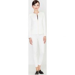 Ecru Eleganckie Spodnie z Suwakami. Spodnie damskie Molly.pl. Za 129,90 zł.
