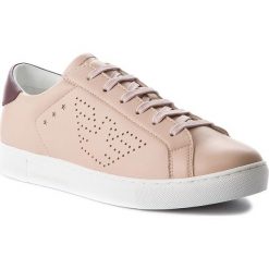 Sneakersy EMPORIO ARMANI - X3X042 XL210 A650 Nude/Bordo. Różowe półbuty damskie Emporio Armani, ze skóry ekologicznej. W wyprzedaży za 419,00 zł.