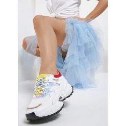 Biało-Żółte Sneakersy Collin. Białe sneakersy damskie Renee, z jeansu. Za 99,99 zł.