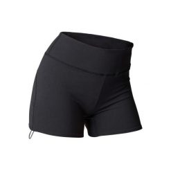 Spodenki do dynamicznej jogi. Czarne szorty damskie DOMYOS, xl, bez wzorów, z elastanu. Za 49,99 zł.
